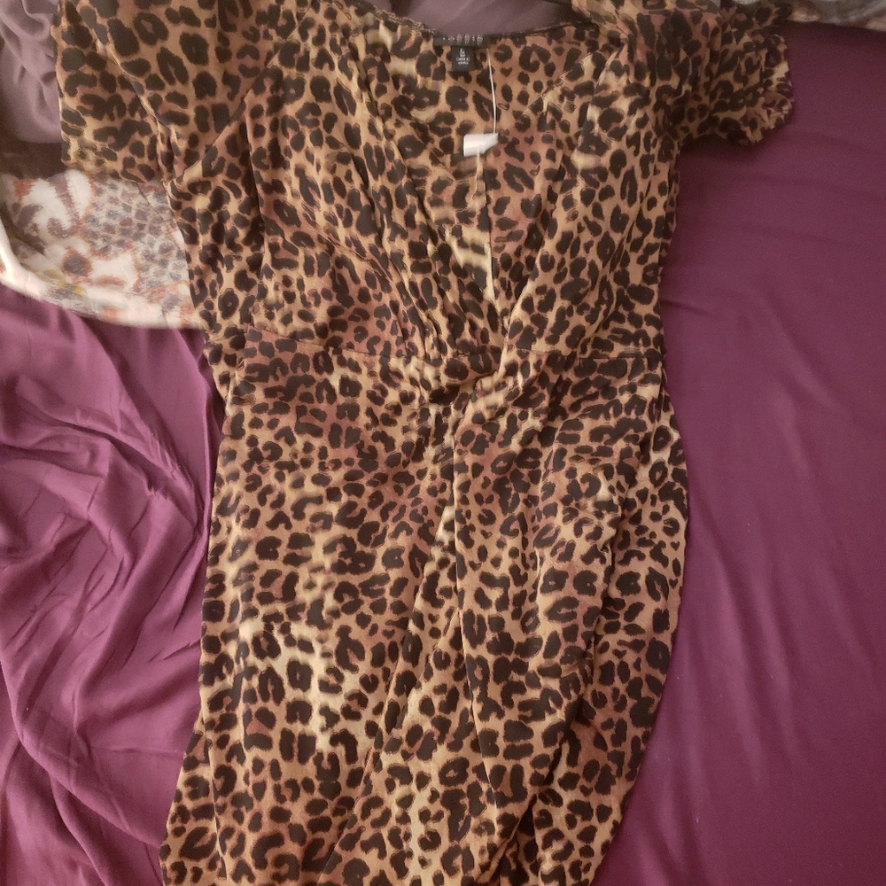 Torrid animal print midi bodycon dress